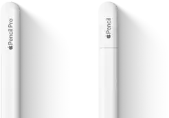 Apple Pencil Pro und Apple Pencil (USB-C) nebeneinander