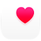 Health App Symbol, ein pinkes Herz in einem weißen Feld